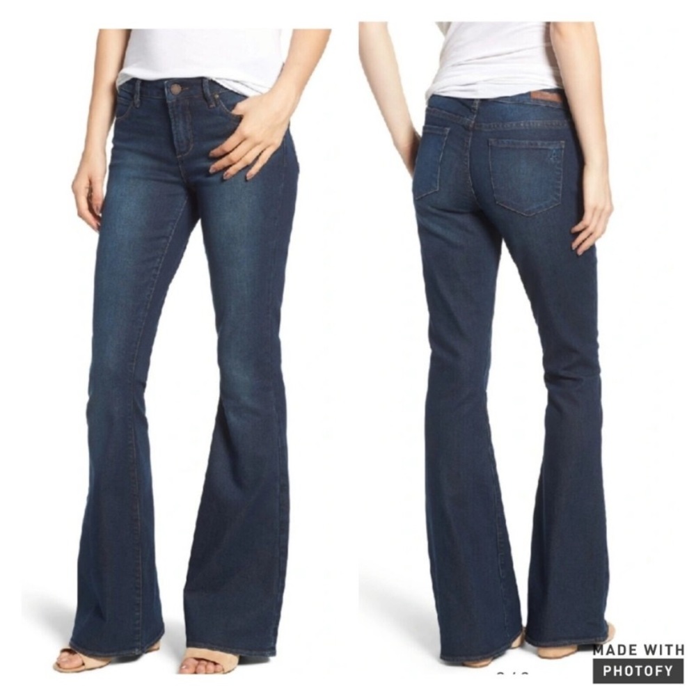 Articles Of Society Faith Flare Newport Jeans Women Size 25 Dark Wash Low Rise